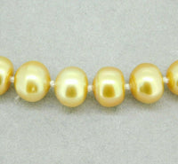 9mm Golden South Sea Strand of Pearls Necklace w/ 14k Yellow Gold Clasp (#J4569)