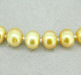 9mm Golden South Sea Strand of Pearls Necklace w/ 14k Yellow Gold Clasp (#J4569)