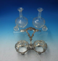 Pairpoint by 1880 Pairpoint Silverplate Decanter Pair w/Stand Labels (#5525)