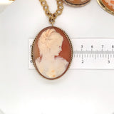 9k and 10k and 14k Yellow Gold Five Genuine Natural Shell Cameos Necklace #J6175