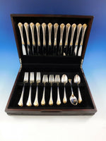 Regency Shell Gold by Lunt Sterling Silver Flatware Set for 12 Service 48 pieces