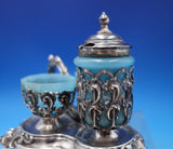 Austrian Sterling Silver Condiment Set Mustard Pot Salt Cellars (#6860-2)