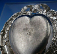 Reed and Barton Sterling Silver Nut Dish Heart Shape w/ Bow Flowers #X2 (#6782)