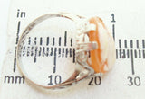 10K Gold Art Deco Oval Genuine Natural Cameo Ring with Woman'S Profile (#J2889)