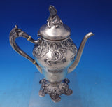 Iris by William B. Kerr Sterling Silver Coffee Pot 8 1/2" x 7" 14.1 ozt. (#7260)