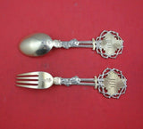 Christmas by A. Michelsen Sterling Silver Fork and Spoon Set 2pc 1914 Angel