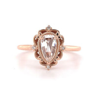 14k Rose Gold .42ct Rose Cut Genuine Natural Diamond Ring Jewelry (#J5780)