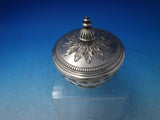 French 800 Silver Caviar Bowl w/ Lid Flower & Leaf Design c1870 (#6130)