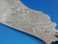 Dolphin by Shiebler Sterling Silver Ice Cream Slice FH AS Bright-Cut Flowers 13"