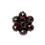 Genuine Natural Bohemian Garnet Rosette Stud Earrings (#J5531)