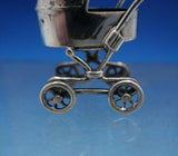 Italian Sterling Silver Figurine Baby Pram / Stroller w/ Movable Wheels (#6753)