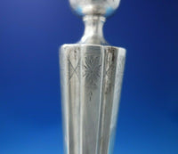 Victor Siedman Co Sterling Silver Candlestick Pair #376 Hand Engraved 10" #5811