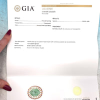 14k Yellow Gold Retro Jadeite Jade and Ruby Pin with GIA Report (#J5665)