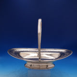 English Georgian Sterling Silver Fruit Bowl Basket Swing Handle Emes 1802 #7440