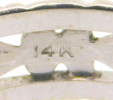 14k White Gold Floral Pierced Eternity Band (#J3914)