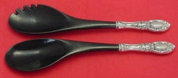 King Richard by Towle Sterling Silver Salad Serving Set 2pc with Black Plastic