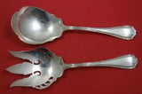 Hepplewhite By Reed and Barton Sterling Salad Serving Set 2-piece AS Pierced