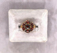 10k Yellow Gold Antique Genuine Natural Garnet Rosette Ring (#J5418)