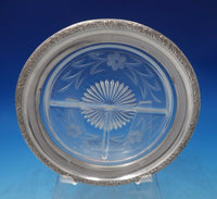 Sterling Silver Relish Tray Round with Etched Glass 8" (#6469)