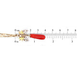 14k Yellow Gold Coral and Pearl Grape Victorian Pendant (#J5598)