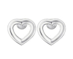 Idole de Christofle Paris France Sterling Silver Heart Shape Stud Earrings New