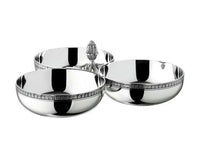 Malmaison by Christofle Paris Silver Plate 3 Bowl Cocktail Server Tray - New