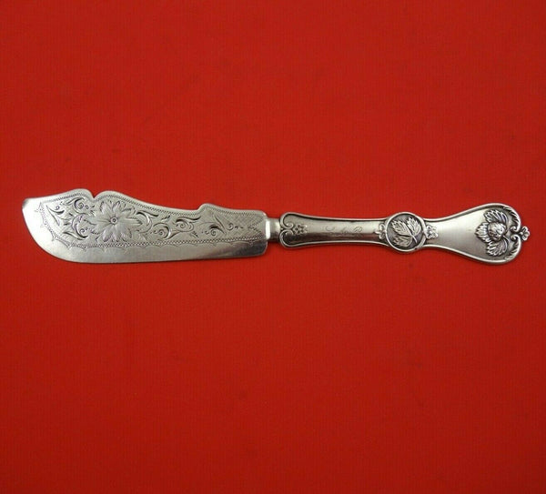 Strawberry by Durgin Sterling Silver Master Butter Flat Handle Bright-Cut 6 7/8"