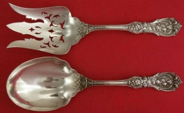 Francis I by Reed and Barton Old Sterling Salad Serving Set AS w/ Extra Piercing