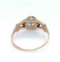 10k Yellow Gold Victorian .49ct Genuine Natural Aquamarine Ring (#J4984)