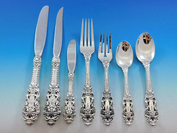 Crown Baroque by Gorham Sterling Silver Flatware Set 8 Service 66 pcs Dinner