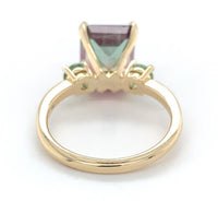 14k Gold 5.25 Carat Bi-Color Watermelon Genuine Natural Tourmaline Ring (#J6531)