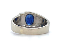 14k White Gold 1.53ct Genuine Natural Sapphire Men's Ring Jewelry (#J5833)