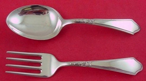 Chateau by Lunt Sterling Silver Baby Set 2-Piece 4 1/4" Child's Antique Flatware