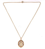 10k Gold Victorian Gold Vein Quartz Pendant w/ Flowers (#J5640)