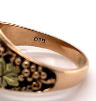 10k Yellow Gold Men's Signet Ring with Grapes and Leaves (#J5684)