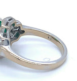 18k White Gold 1.70 Carat GIA Genuine Natural Emerald and Diamond Ring (#J5199)