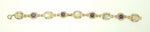 14k Rose Gold Genuine Natural Moonstone Bracelet with Amethysts (#J3495)