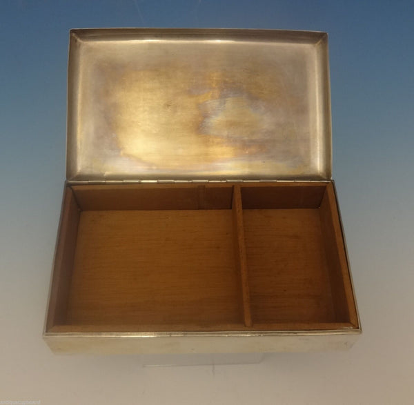 Cartier Sterling Silver Cigarette Box Wood Lined 6" X 3 1/2" (#0329)