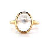 10k Yellow Gold Genuine Natural Moonstone Ring Pool of Light Jewelry (#J5286)