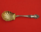 Meadow Rose by Wallace Sterling Silver Preserve Spoon GW fluted 6 1/4"