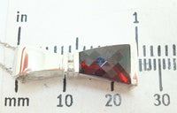 14K Gold Triangular Genuine Natural Garnet Pendant with Diamonds (#J2425)