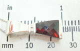14K Gold Triangular Genuine Natural Garnet Pendant with Diamonds (#J2425)
