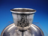 Norwegian 830 Silver Egg Cup with Repoussed Bear Dated 1968 1.21 ozt. (#4298)