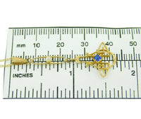 10k Yellow Gold Lavaliere Pendant with Blue Glass and Pearl (#J4762)
