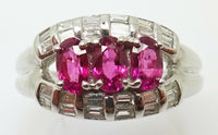 Platinum Ring with .98ct Genuine Natural Rubies and .39ct Diamonds (#J3259)