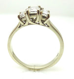 14k Gold Ring with 1ct Emerald Cut Genuine Natural Diamonds (#J2029)