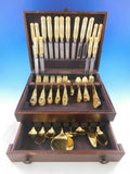 Chrysanthemum Gold by Tiffany Sterling Silver Flatware Set Service 82 pcs Dinner