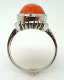 10k Gold Checkerboard Cut Genuine Natural Carnelian Ring (#J1777)