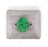 14k Yellow Gold Chinese Export Carved Jade Ring (#J5416)