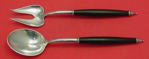 Tiffany and Co Sterling Silver Chafing Set 2pc w/ Ebony Handles #1125 10 3/4"